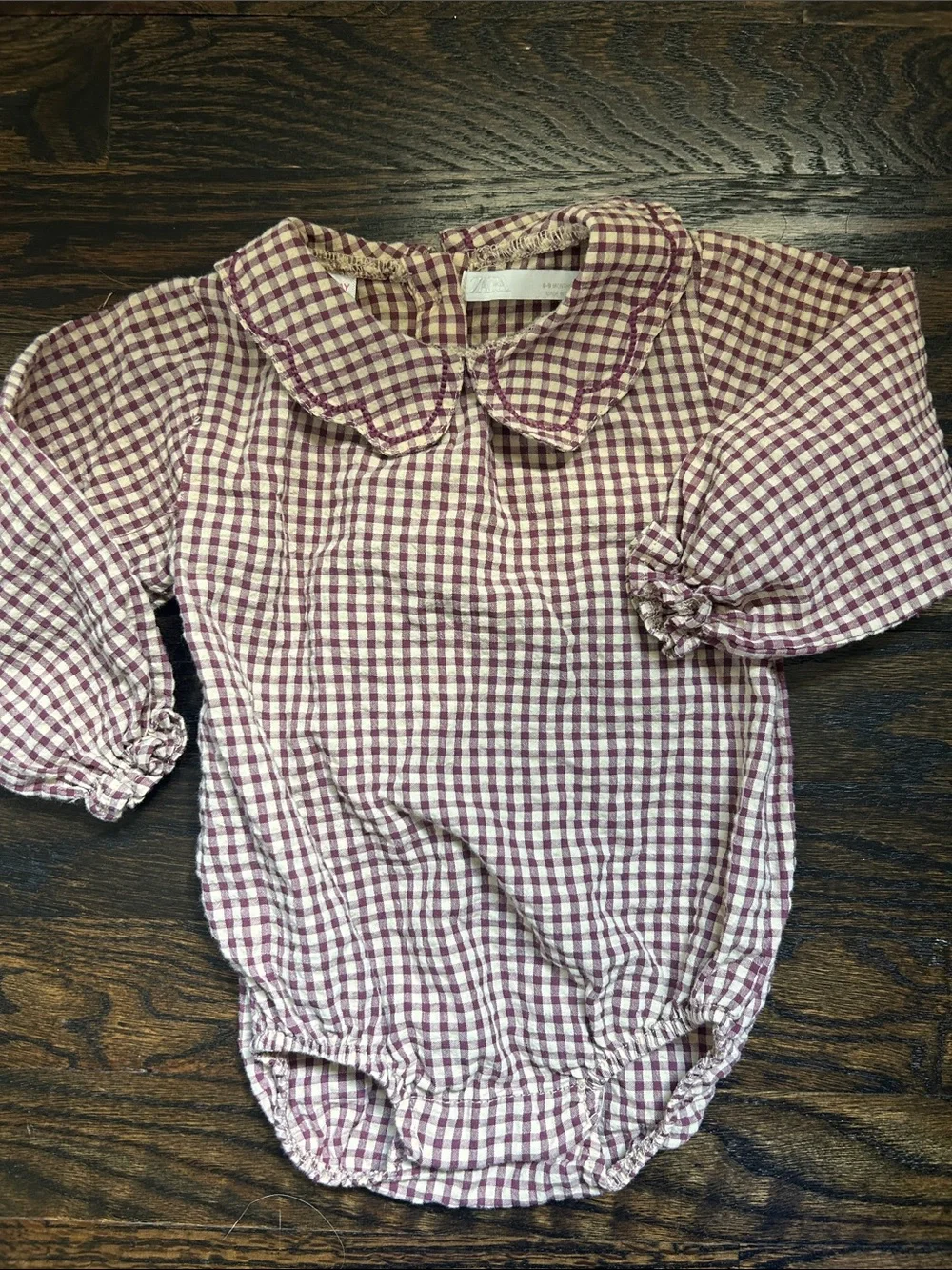 Zara Purple and Cream Gingham Baby Shirt
